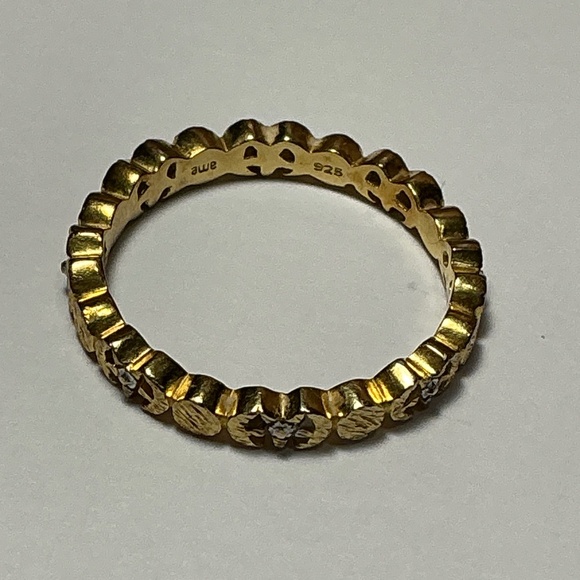 Sterling Silver Gold Tone Ring. Size 8 - Picture 2 of 5